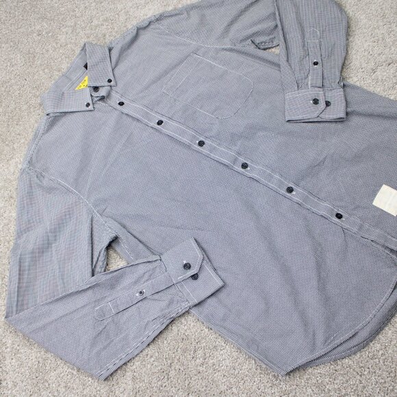 Five Four Poggy The Man Shirt Mens Medium Black/White 100% Cotton Long Sleeve - Picture 7 of 14